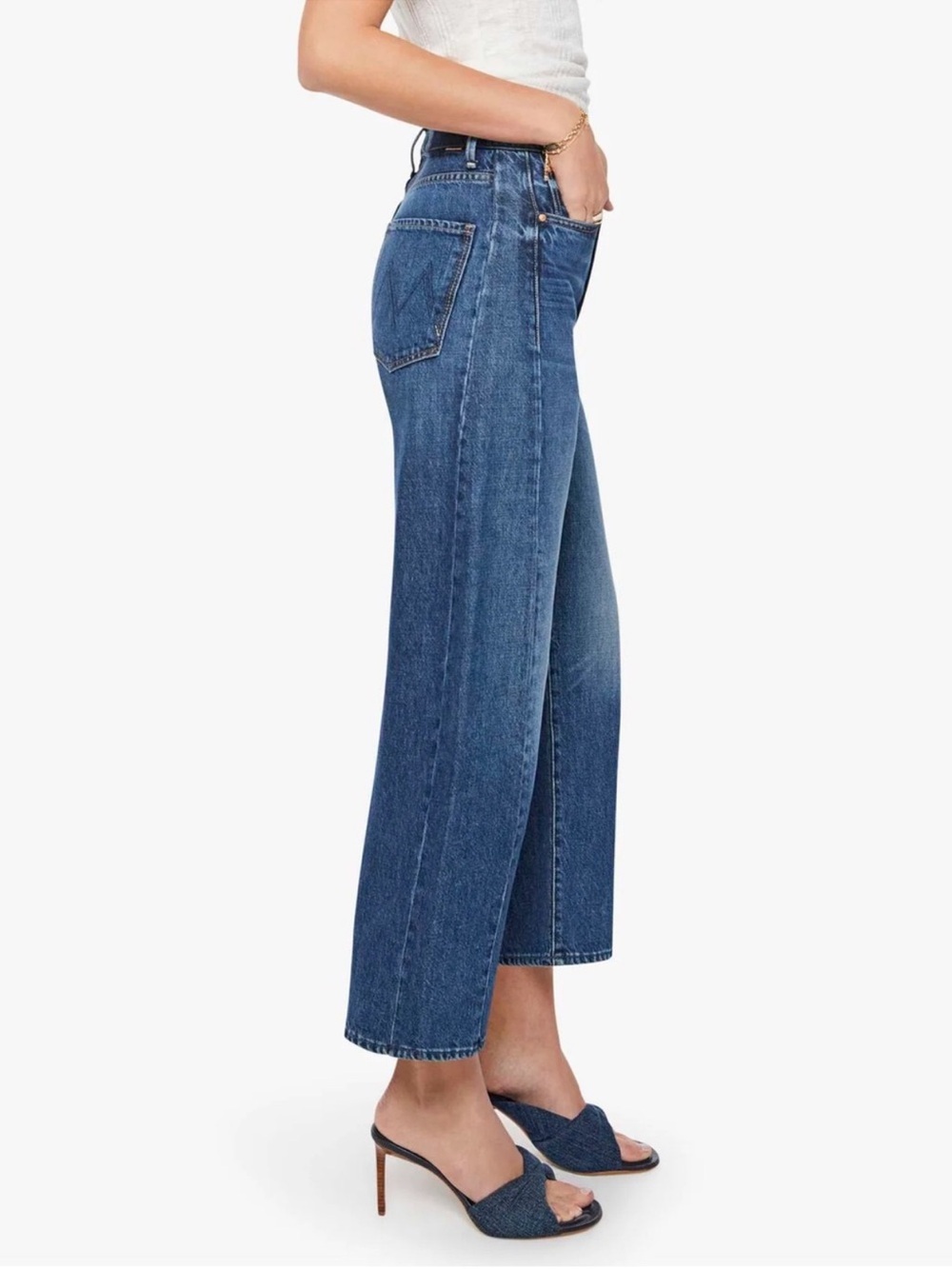 MOTHER | The Half Pipe Flood High
Waist Ankle Wide Leg Jeans | Size 29